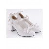 White 2.6" Heel High Lovely Polyurethane Point Toe Bowknot Platform Women Lolita Shoes