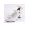 White 2.6" Heel High Lovely Polyurethane Point Toe Bowknot Platform Women Lolita Shoes