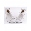 White 2.6" Heel High Lovely Polyurethane Point Toe Bowknot Platform Women Lolita Shoes