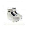 White 3.1" Heel High Gorgeous Polyurethane Point Toe Ankle Straps Platform Women Lolita Shoes