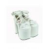 White 5.9" Heel High Lovely Suede Round Toe Cross Straps Platform Lady Lolita Shoes