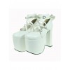 White 5.9" Heel High Lovely Suede Round Toe Cross Straps Platform Lady Lolita Shoes