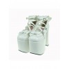 White 5.9" Heel High Lovely Suede Round Toe Cross Straps Platform Lady Lolita Shoes