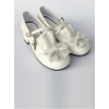 White Matte Bowknot Flounced Cute Cheap Sweet Lolita High Heel Shoes