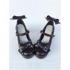 Bowknot Retro Black Lolita High Heel Shoes