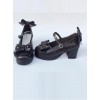 Bowknot Retro Black Lolita High Heel Shoes