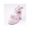 Pink 2.5" Heel High Cute Patent Leather Point Toe Bow Decoration Platform Lady Lolita Shoes