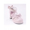 Pink 2.5" Heel High Cute Patent Leather Point Toe Bow Decoration Platform Lady Lolita Shoes