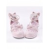 Pink 2.5" Heel High Cute Patent Leather Point Toe Bow Decoration Platform Lady Lolita Shoes