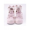 Pink 2.5" Heel High Cute Patent Leather Point Toe Bow Decoration Platform Lady Lolita Shoes