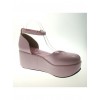 Pink 2.7" Heel High Romatic Synthetic Leather Point Toe Ankle Straps Platform Girls Lolita Shoes