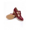 Retro Wine Red Double Buckles Lolita Mid Heel Shoes