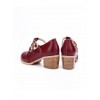 Retro Wine Red Double Buckles Lolita Mid Heel Shoes