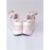 White Lace Pink Bowknot Super High Heel Lolita Platform Shoes