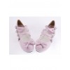 Pink 1.8" Heel High Cute Point Toe Bow Decoration Platform Girls Lolita Shoes