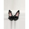 Princess Bowknot Black Mirror Face Lolita High Heel Shoes