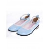 Sky-Blue 1.0" Heel High Cute Polyurethane Round Toe Ankle Straps Platform Girls Lolita Shoes