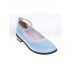 Sky-Blue 1.0" Heel High Cute Polyurethane Round Toe Ankle Straps Platform Girls Lolita Shoes