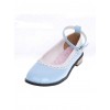 Sky-Blue 1.0" Heel High Cute Polyurethane Round Toe Ankle Straps Platform Girls Lolita Shoes