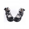 Black 1.4" Heel High Beautiful Suede Point Toe Ankle Straps Platform Women Lolita Shoes