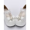 White Elegant Bride Bowknot Ornament Classic Lolita High Heel Shoes