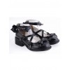 Black 1.4" Heel High Beautiful Suede Point Toe Ankle Straps Platform Women Lolita Shoes