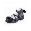 Black 1.4" Heel High Beautiful Suede Point Toe Ankle Straps Platform Women Lolita Shoes