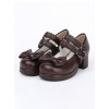 Double Buckle Bowknot Lolita Shoes