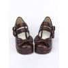 Double Buckle Bowknot Lolita Shoes