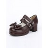 Double Buckle Bowknot Lolita Shoes