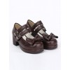 Double Buckle Bowknot Lolita Shoes