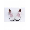 White 1" High Heel Charming Polyurethane Round Toe Double Straps Platform Girls Lolita Shoes