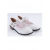 White 1" High Heel Charming Polyurethane Round Toe Double Straps Platform Girls Lolita Shoes