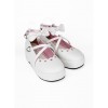 White Bowknot Round-toe Lolita High Heel Shoes