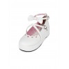 White Bowknot Round-toe Lolita High Heel Shoes