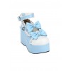 White Lace Bowknot Pink Sweet Lolita Platform Shoes