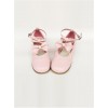 Cute Lace Pink Bowknot Lolita Low Heel Shoes