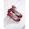 Ribbon Bowknot Princess Shoes Wine Red Lolita High Heel Shoes