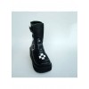 Black 2.8" Heel High Elegant Patent Leather Round Toe Stud Buckles Platform Girls Lolita Boots