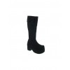 Black 3.9" Heel High Charming Synthetic Leather Round Toe Cross Straps Platform Girls Lolita Boots