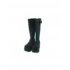 Black 3.9" Heel High Charming Synthetic Leather Round Toe Cross Straps Platform Girls Lolita Boots