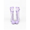 Sweet Lace Bowknot Heart-shaped Round-toe Lolita High Boots