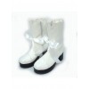 White 3.0" Heel High Cute PU Round Toe Bow Platform Lolita Short Boots