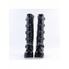 Black PU Straps Buckles Punk Rock Women's Gothic Lolita High Heel Boots