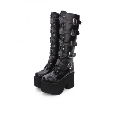 High Boots Embroidered Cross Super High Heel Punk Gothic Lolita Boots