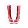 Red and White 2.8" Stylish PU Round Toe Sweet Girls Lolita Boots