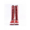 Red and White 2.8" Stylish PU Round Toe Sweet Girls Lolita Boots