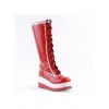 Red and White 2.8" Stylish PU Round Toe Sweet Girls Lolita Boots