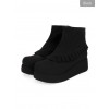 Round-toe Ruffle College Lolita Platform Booties