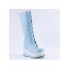 Sky Blue 2.8" High Heel Cute PU Round Toe Sweet Girls Lolita Boots